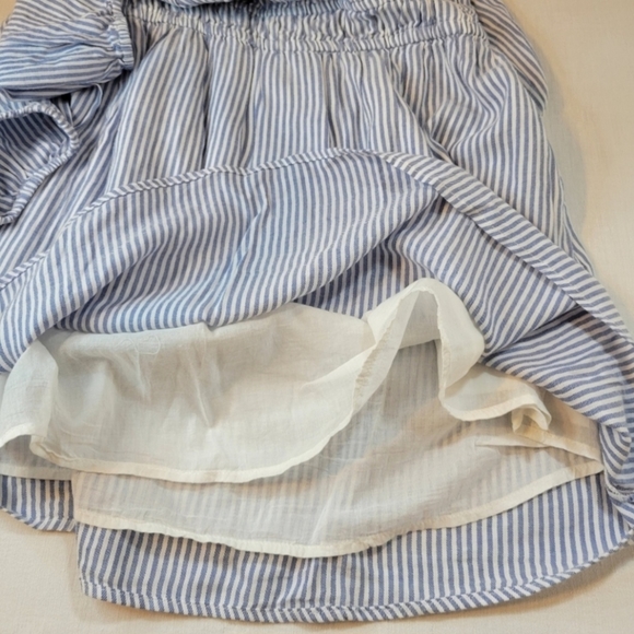 Elan: NWT Women's Small Coastal Stripe Smocked Bodice Baby doll Mini Dress - Picture 7 of 9